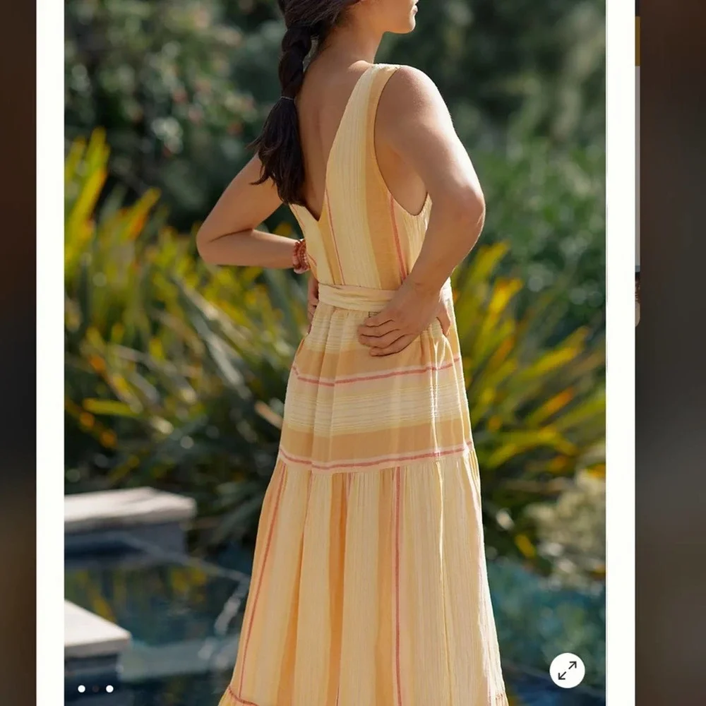 L Space - Anthropologie Clara Maxi Dress In Orange NWT Size Medium - Picture 3 of 14